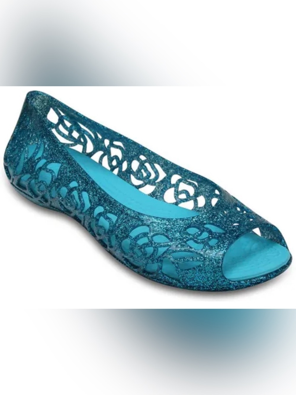 Crocs Isabella Glitter Peep Toe Flat
Jelly Shoes J5